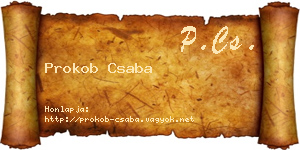 Prokob Csaba névjegykártya
